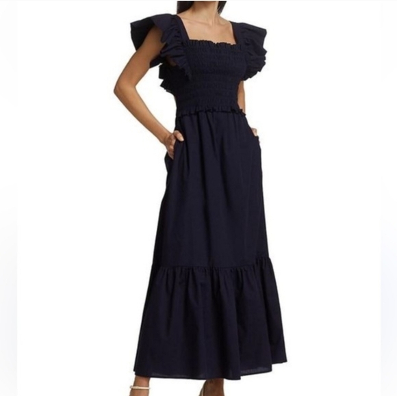 Sea New York Dresses & Skirts - Sea New York Gladys Navy Smocked Maxi Dress